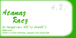 atanaz racz business card